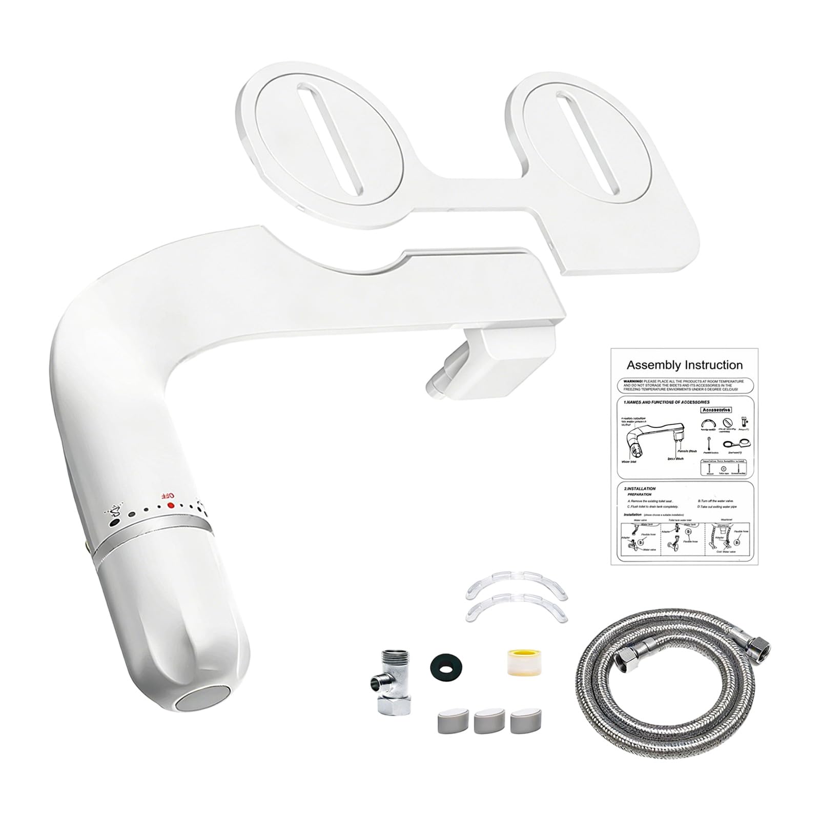 Toilet Bidet Sprayer Double Nozzle None Electric Seat Sprayer None Electric Toilets Attachment Easy to Use Seat Attachment Double Nozzle