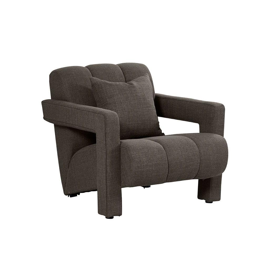 Danube Home Pixton 1 Seater Fabric Sofa | Accent Chair I Modern Design One Seat Sofas | Comfortable Living Room Furniture L 83 x W 98 x H 76 cm - Choco Brown