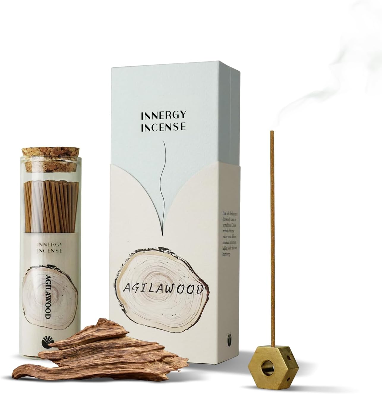 Innergy Agarwood Oud Incense Sticks, Meditate & Focus - Natural Woody Essence