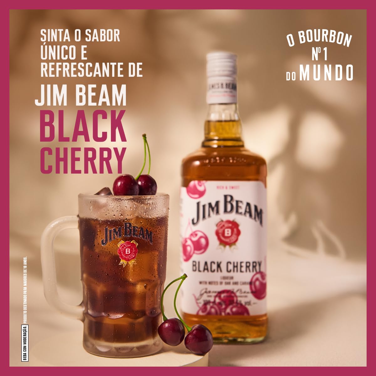 Whiskey Bourbon Americano Jim Beam Cereja 1L | Amazon.com.br
