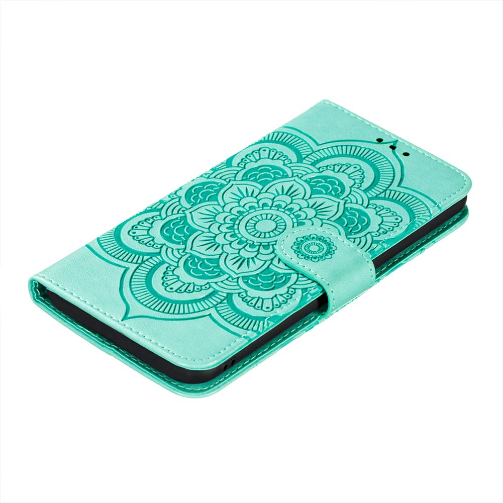 IMEIKONST IPhone XS Max Étui Mandala Embossed Cuir Durable