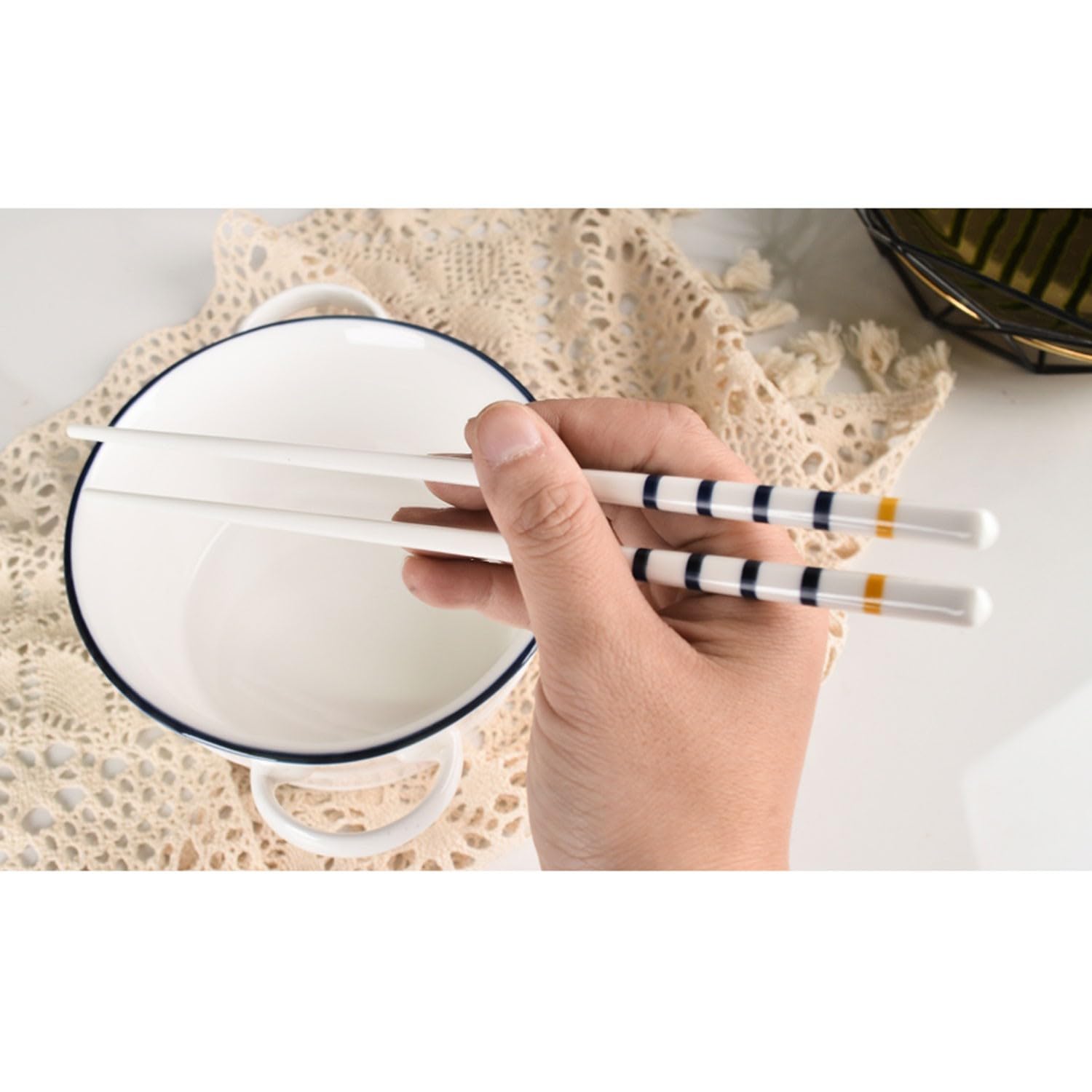 Baguettes en céramique, Baguettes en métal, baguettes japonaises céramique, coffret cadeau de haut gamme(A)