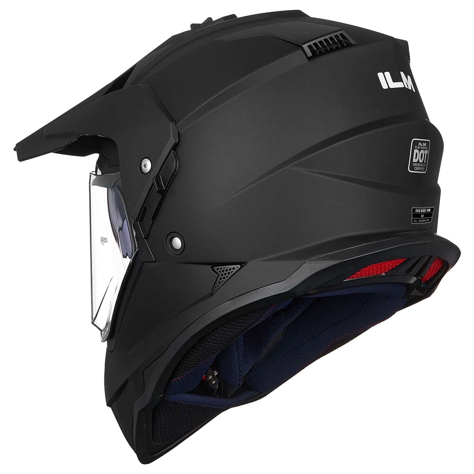 ILM Casque Moto Cross Homme Femme Offroad ECE Homologué VTT avec Double visière DH Enduro Quad Motocross WS902