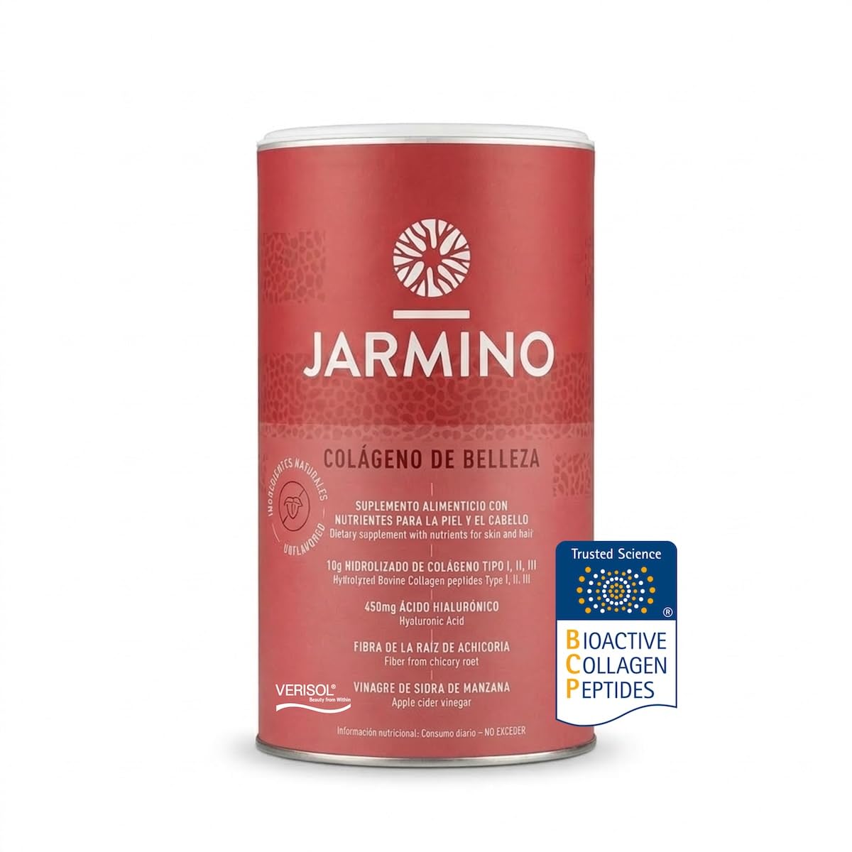 Colágeno de belleza + fórmula de ácido hialurónico | antienvejecimiento desde el interior | 10g de polvo de colágeno por porción (30 porciones)| sin aditivos | 450g | JARMINO