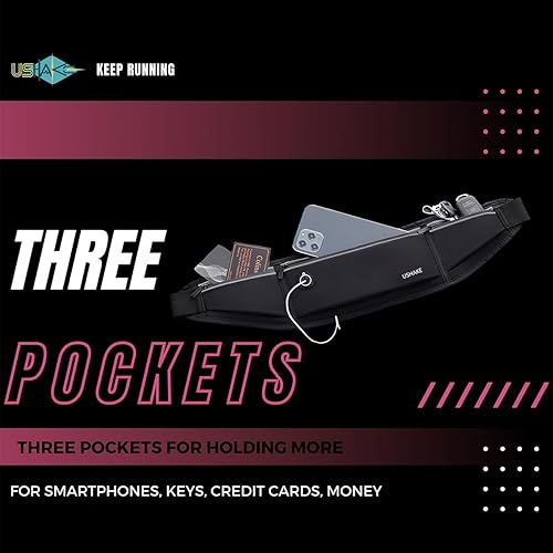 Miniatura 2 de USHAKE Cinturón delgado para correr, riñonera de entrenamiento para hombres y mujeres, cintura de ejercicio para soporte de iPhone de Apple,