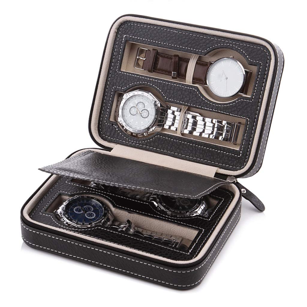 Boîte à bijoux portable en cuir véritable et daim fin l'écrin d'exception pour vos montres