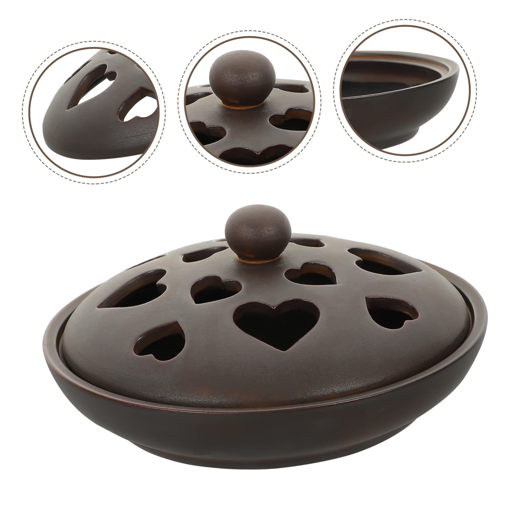 Bruciatore Incenso Ceramico Retrò, Ornamento da Tavolo | Incensiere in Ceramica, per Decorazione Negozio e Casa, Design Antico Bronzo, Uso Interno