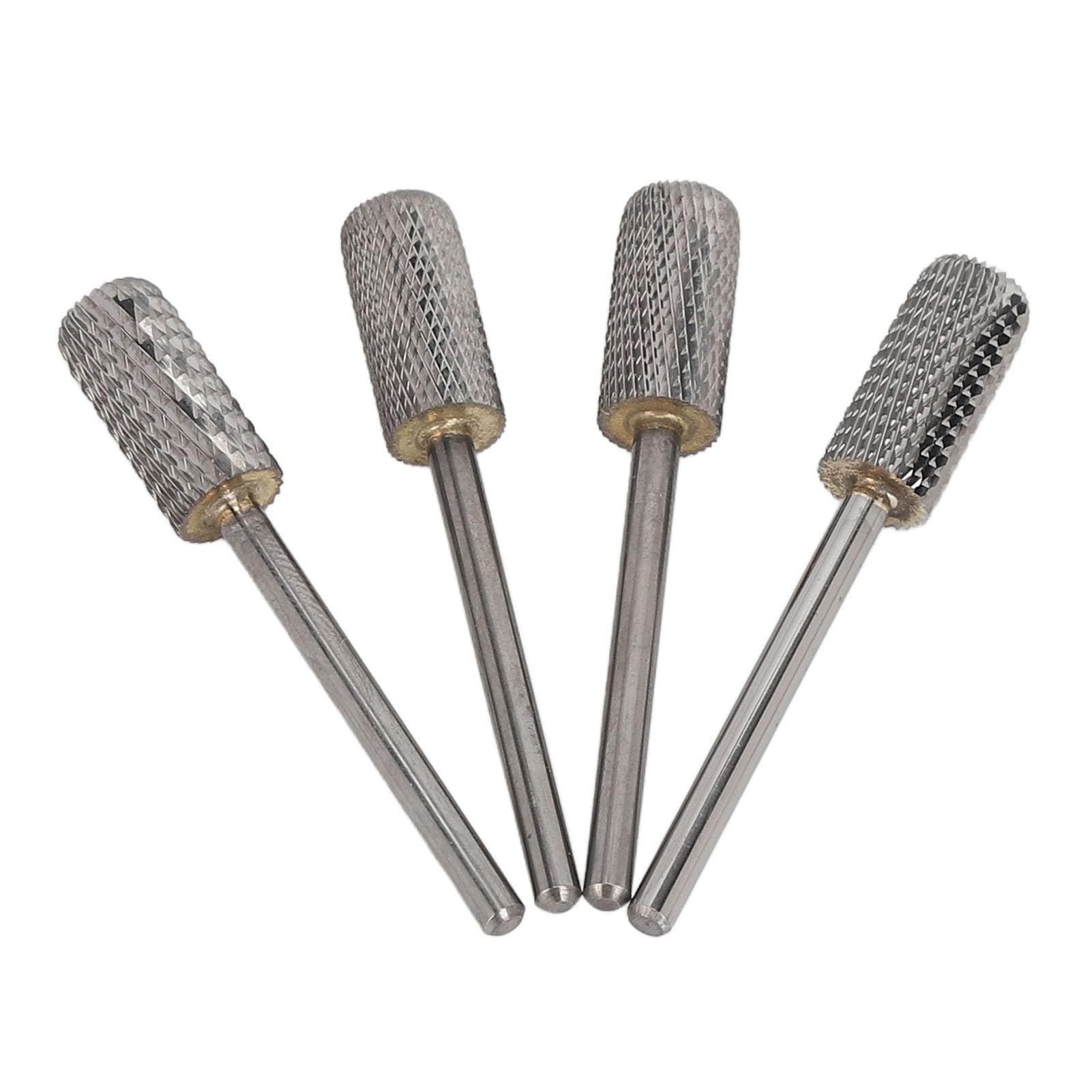 4 pezzi punte trapano per nail art rimuovi la colla per unghie testine per lucidatura delle unghie in acciaio al tungsteno per uso in salone M C F XF