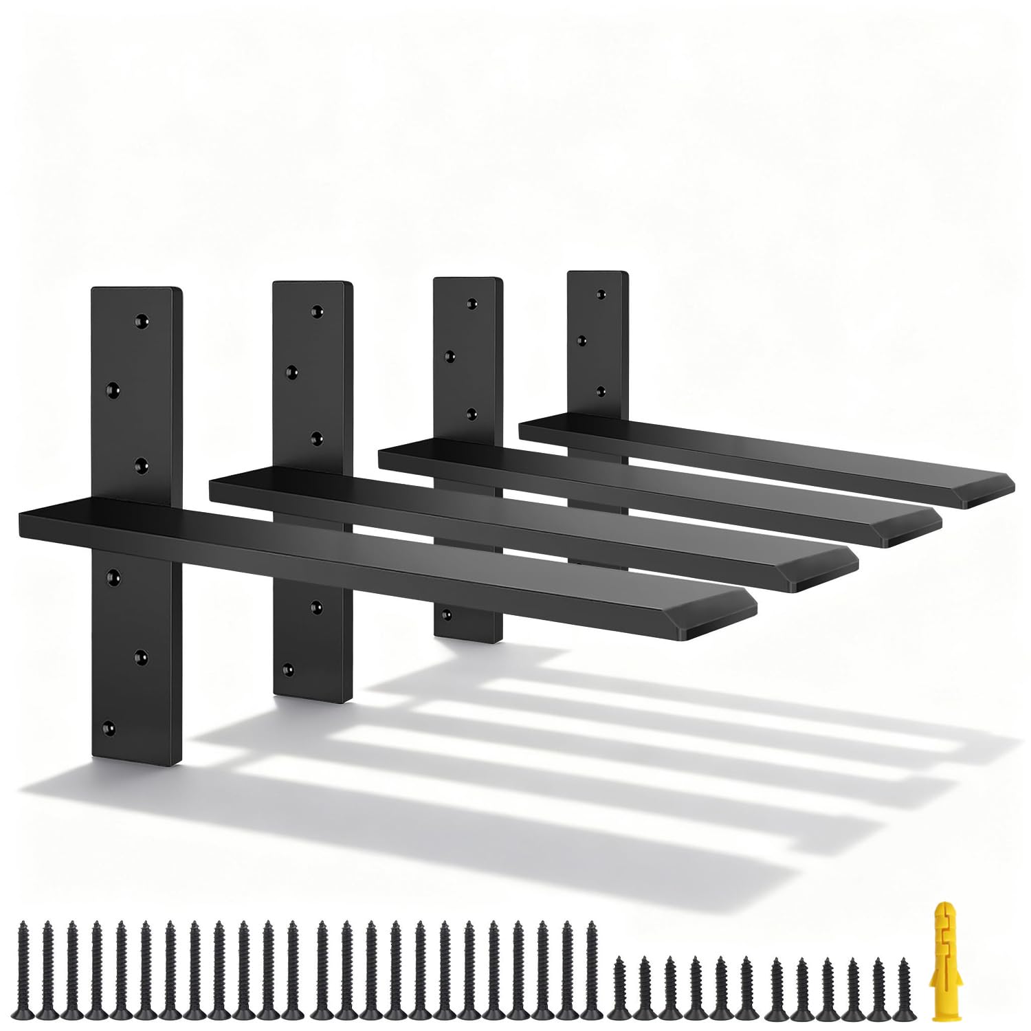 Photo 1 of (4-Pack) Hanging T Floating Shelf Bracket, 20" Lx2 W Heavy Duty Steel Knee Wall Hidden Granite Countertop Support Floating Bracket Hardware for Cabinets, Granite, Dishwasher (4 Pack, 20 Inch)