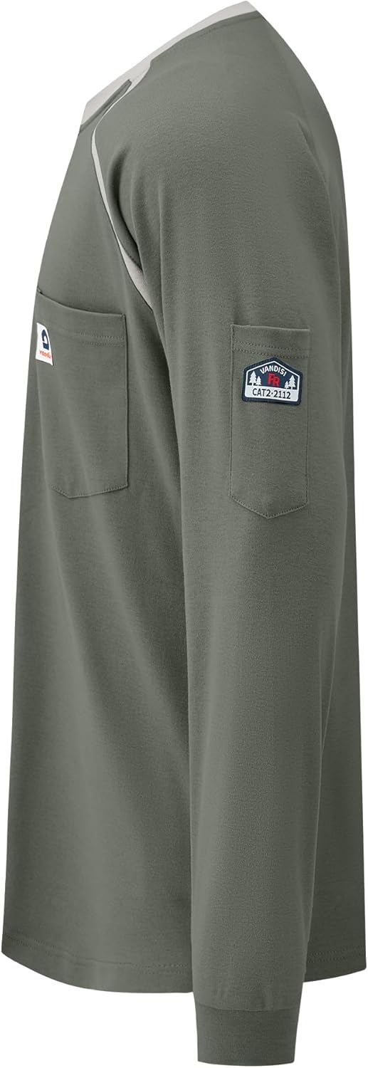 FR Shirts for Men CAT2 Flame Resistant Shirts 6.5oz Light Weight Long Sleeve Fire Retardant Shirts - Image 2