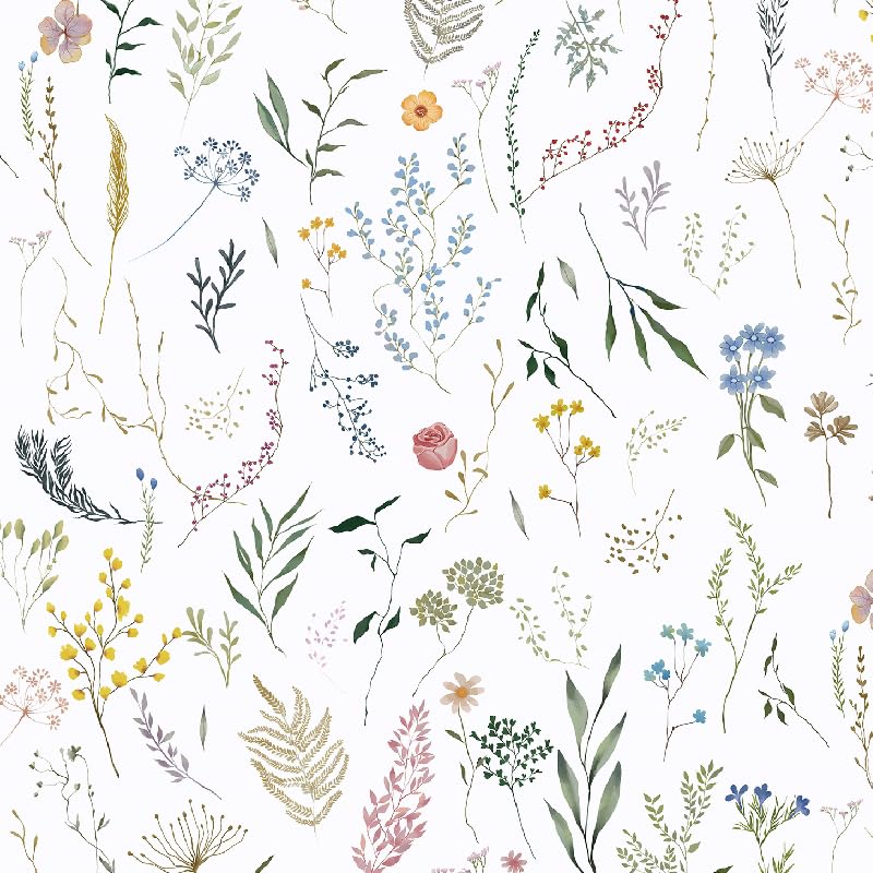 Dimoon 78.7'x16.1' Floral Peel and Stick Wallpaper White Contact Paper Thicken Wallpaper Delicate Flower Waterproof Green Leaf White Self Adhesive Removable Wall Paper Shelf Liner Decal Vinyl Roll