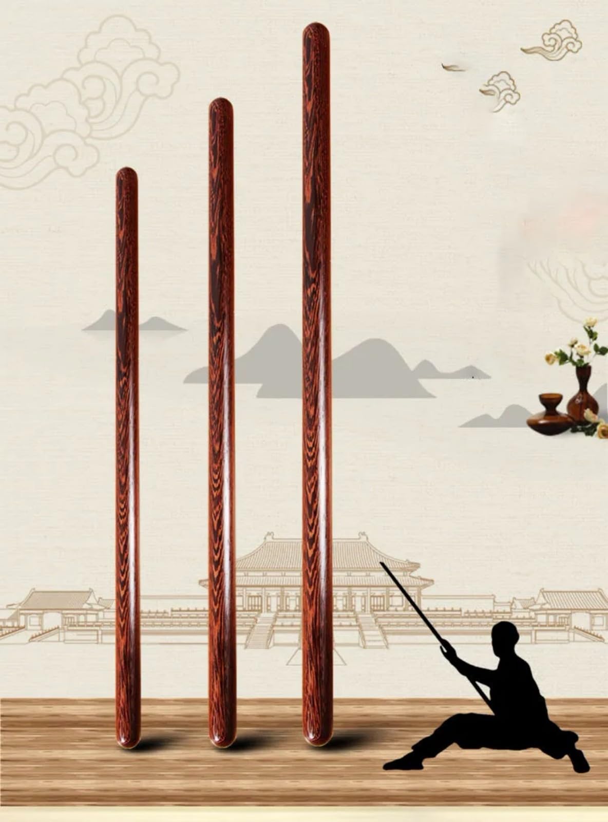 Bâton Long Kobudo,Aikido,Arts Martiaux,Bujinkan,Règle De Tai Chi Règle Bâton De Tai Chi d'arts Martiaux Règle De Tai Chi Qigong pour Cours De Tai Chi, Fitness,Équipement d'exercice