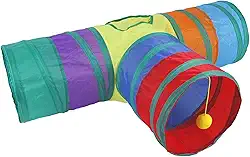 Túnel de Gato Portátil de 3 Vias para Brincar Tubo de Rastreamento para Crianças Gatinho Peek Túneis Brinquedo