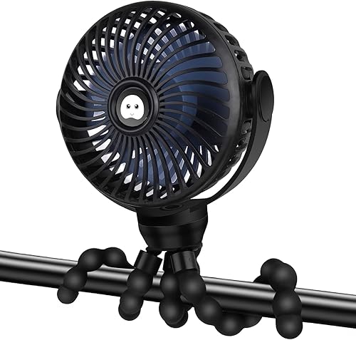 Miniatura 1 de Ventilador de cochecito, ventilador personal portátil con clip de mano, mini USB para asiento de automóvil, pequeño ventilador de escritorio USB con