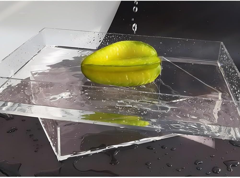 Akrylowa Taca Do Fotografowania, Przezroczysty Dekoracyjny Blat Do Reklamy Kosmetyków, Zbiornik Na Wodę Do Wyświetlania Fotografii Produktów, Clear, 60x60x6 cm