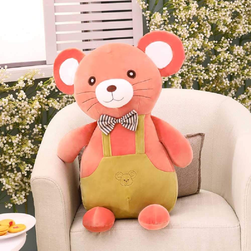 Coussin oreiller doux en peluche orange de 60cm pour lit et canapé