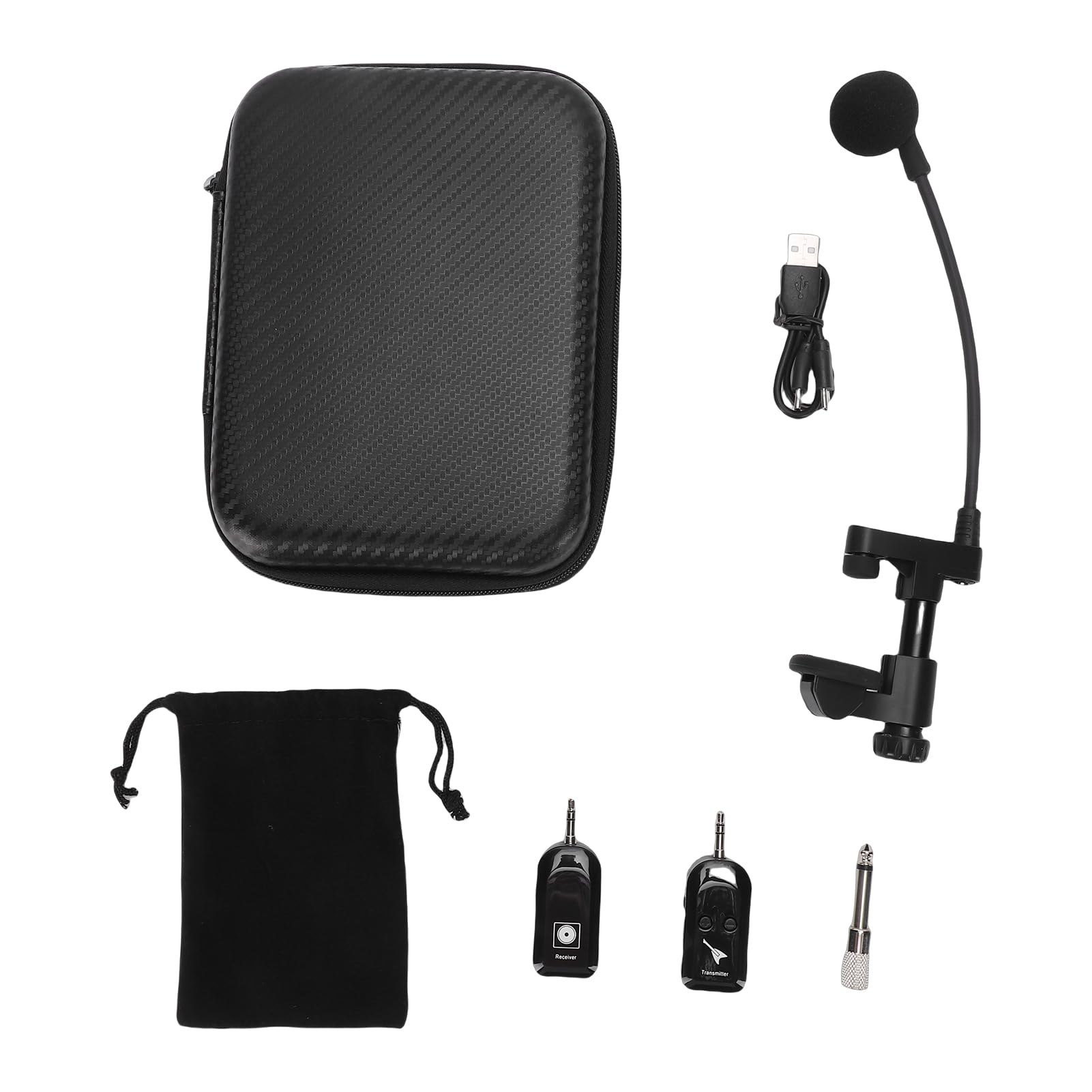 Topiky Microfonico Wireless per Violino UHF, Clip Pickup per Violino 2.4G su Microfoni per Strumenti con Trasmettitore e Ricevitore, Microfono Wireless per Strumenti per Corni, Trombe