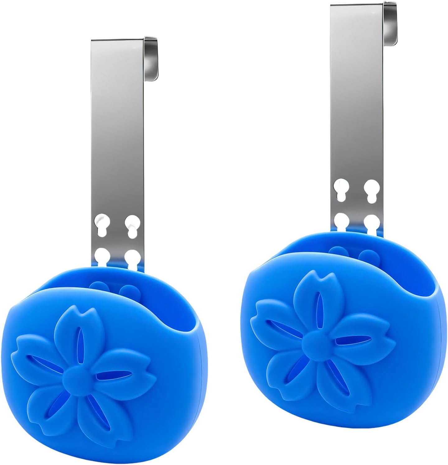 Toilet Bowl Cistern Tablet Holder 2 Pack with Silicone Basket and Metal Bracket for Daily Bathroom Toilet Care Two Piece Fit Home Bathroom Accessory