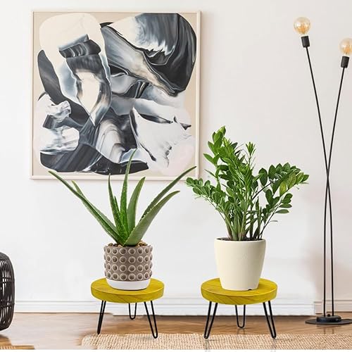 Miniatura 5 de Soporte para Plantas de Interior y Exterior, Taburete de Madera para Plantas, Soporte de Plantas Estilo Moderno de Mediados de Siglo para Plantas de