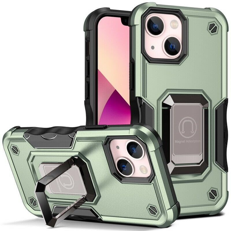 Coque silicone Samsung A14 5G verte avec anneau support rigide