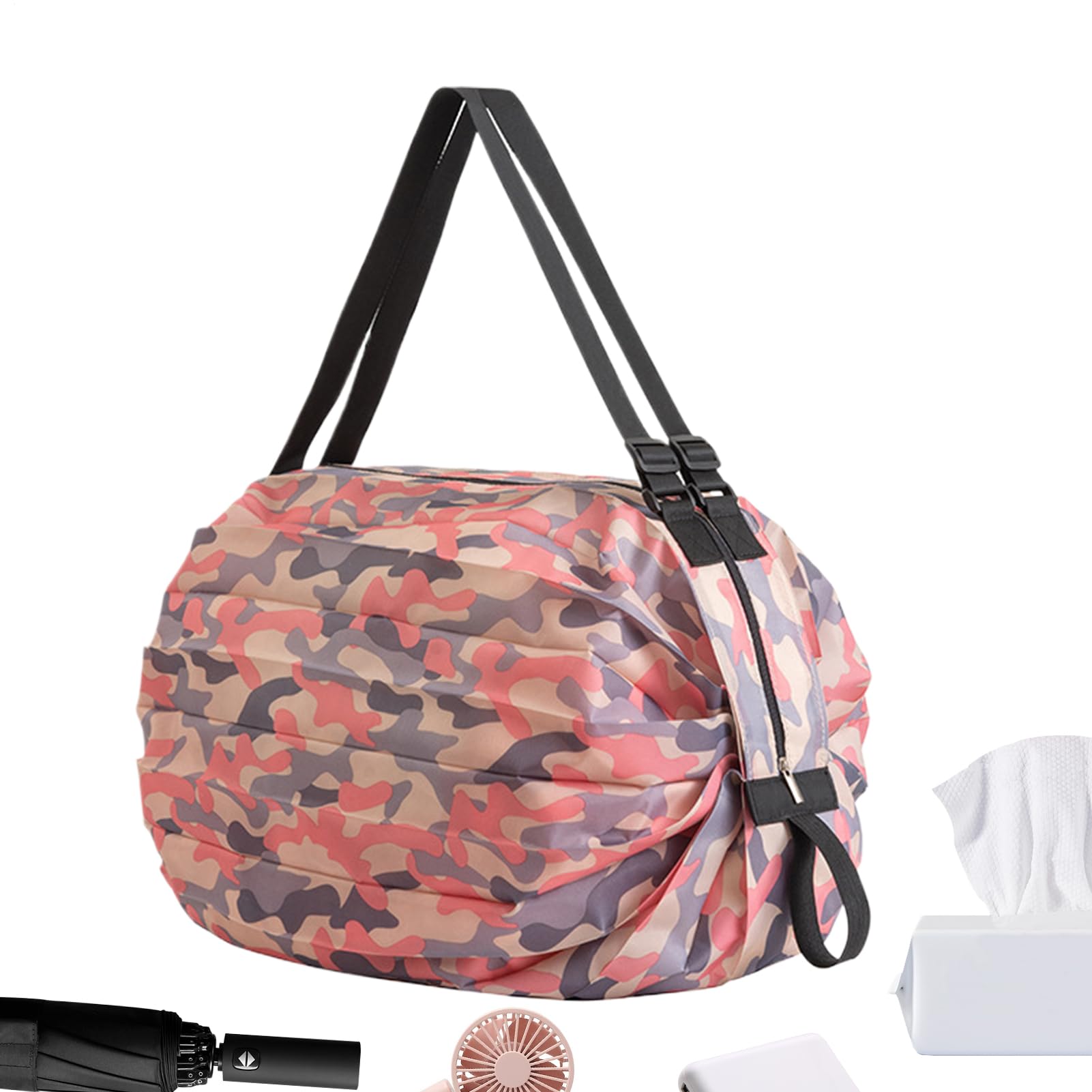 折りたたみショッピングバッグ | 大容量ショッピングストレージトート | 防水 キャンプ 仕事 ピクニック ジム ビーチ 日用品 旅行 スポーツ 持ち運びに