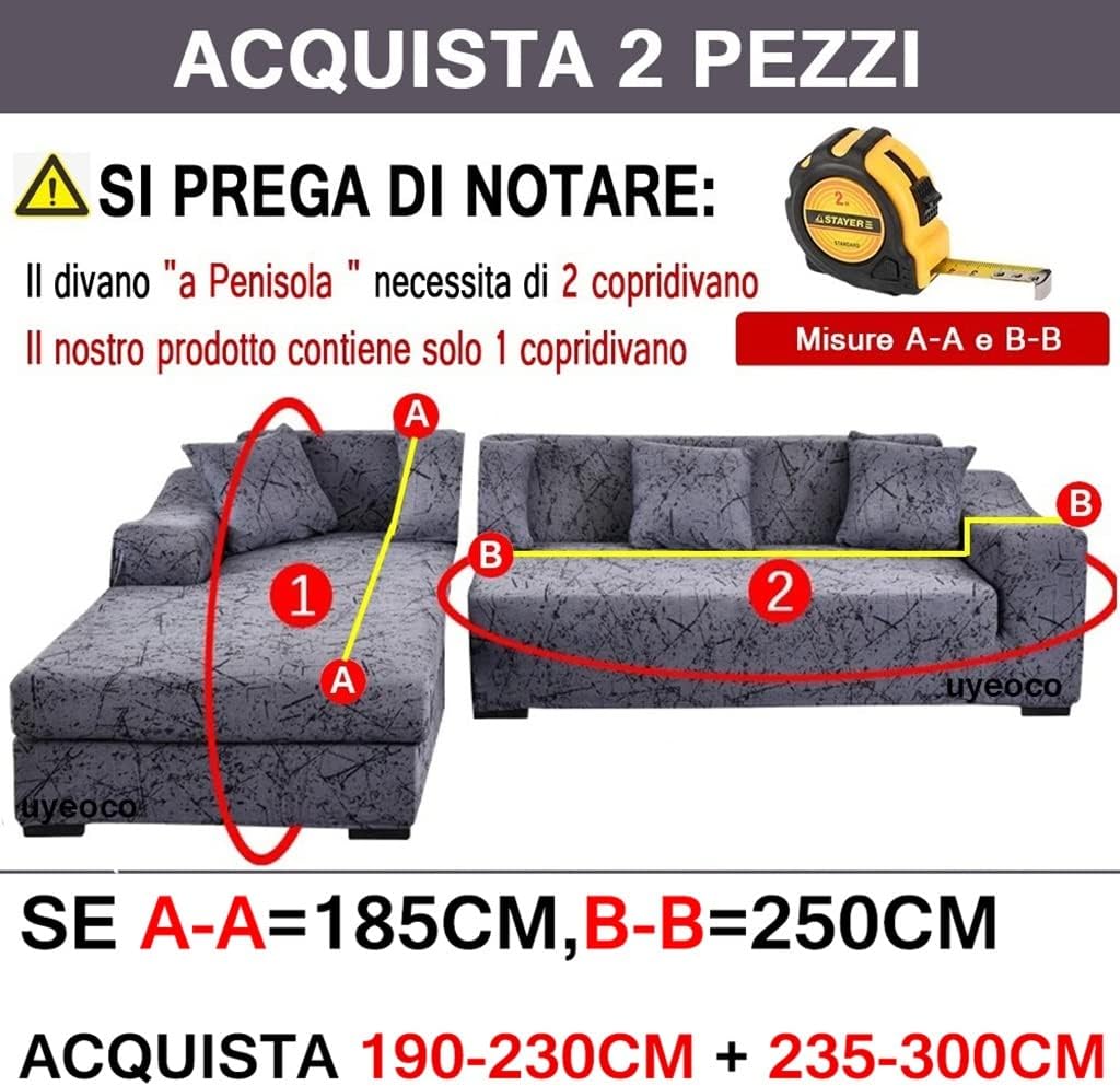Sofa Slipcover L Shape Sectional Sofa Covers for Living Room Couch Covers Corner Sofa Protector for Pets 1 2 3 4 Seater Sofa Slipcovers L-Type Stretch Sofa Cover (Color : O, Size : 190-230cm)