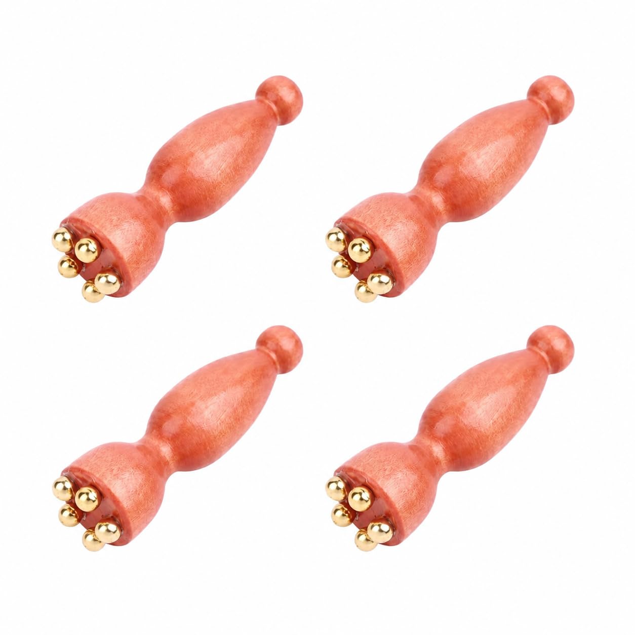 4 Pcs Portable Manual Facial Massager with Wooden Beads & Copper Roller, Face Massage Roller for Skin Care, Face Lifting, Relaxation, Jawline Sculpting & Beauty Care Tool for Women and Men-image-39