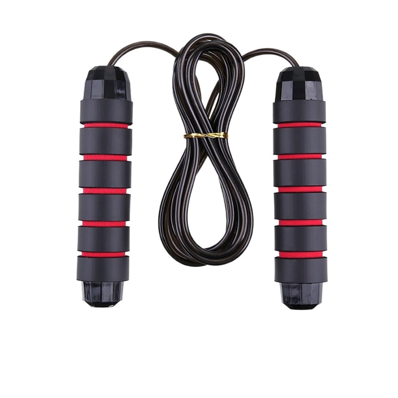 Comba pesada antideslizante de la espuma del ejercicio/comba que salta del entrenamiento de la aptitud con la manija de la espuma (Color : Black weight 340G, Size : 1 size)
