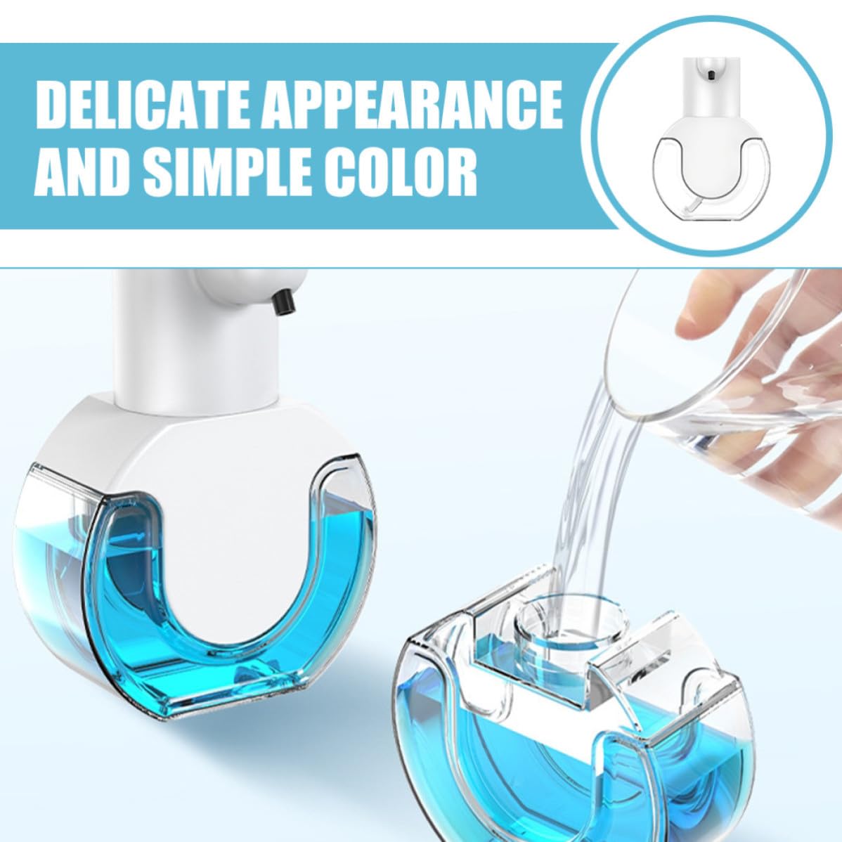 Dispensador Automático de Jabón Espumoso para Manos Sensor, Capacidad 430ml, Material Abs Secado Fácil para Uso en Casa