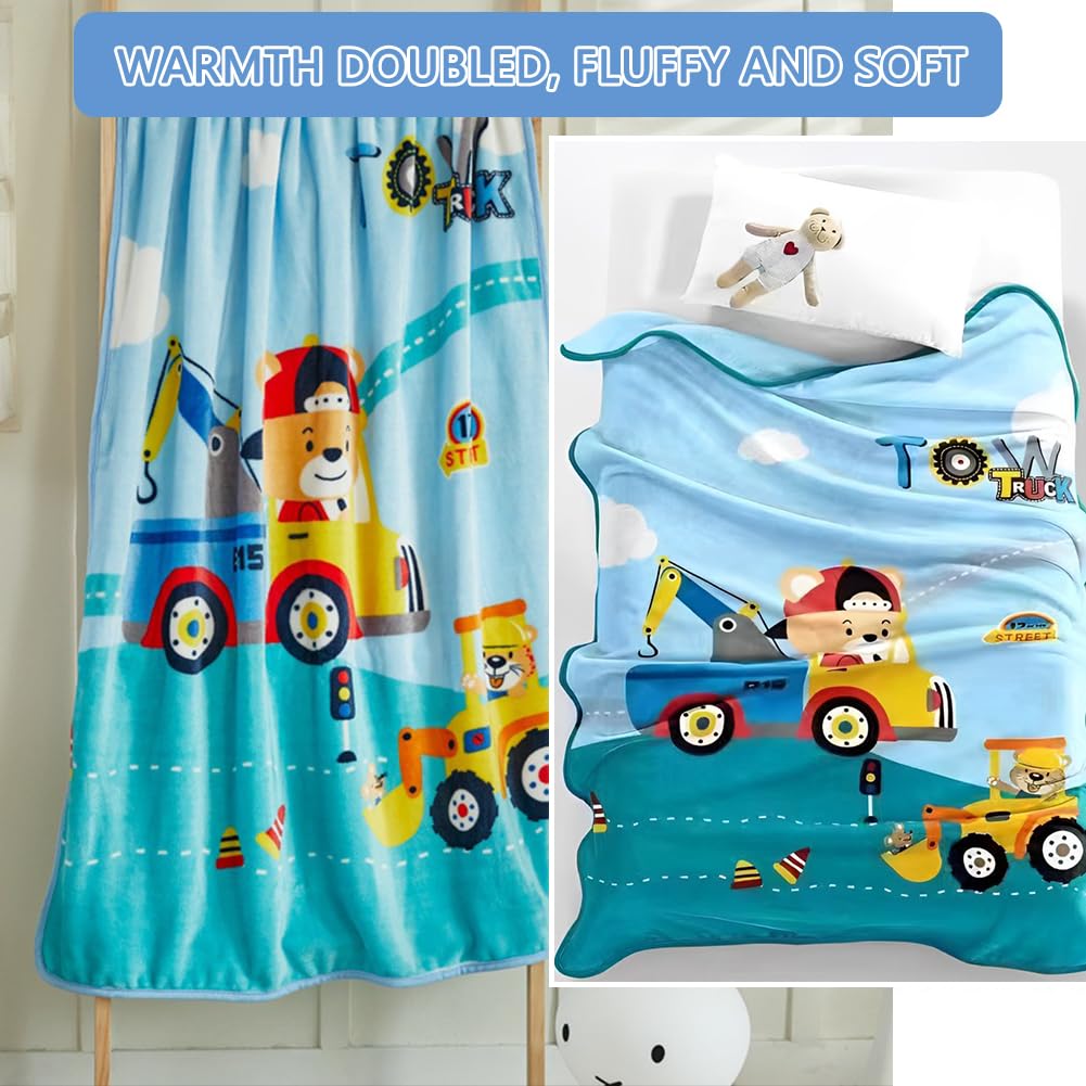Coperta in pile per bambini con auto carine, coperta per bambini e