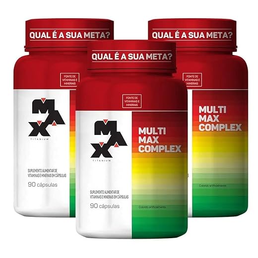 Kit 3x Multimax Complex 90 cápsulas - Max Titanium - Multivitamínico e Multimineral