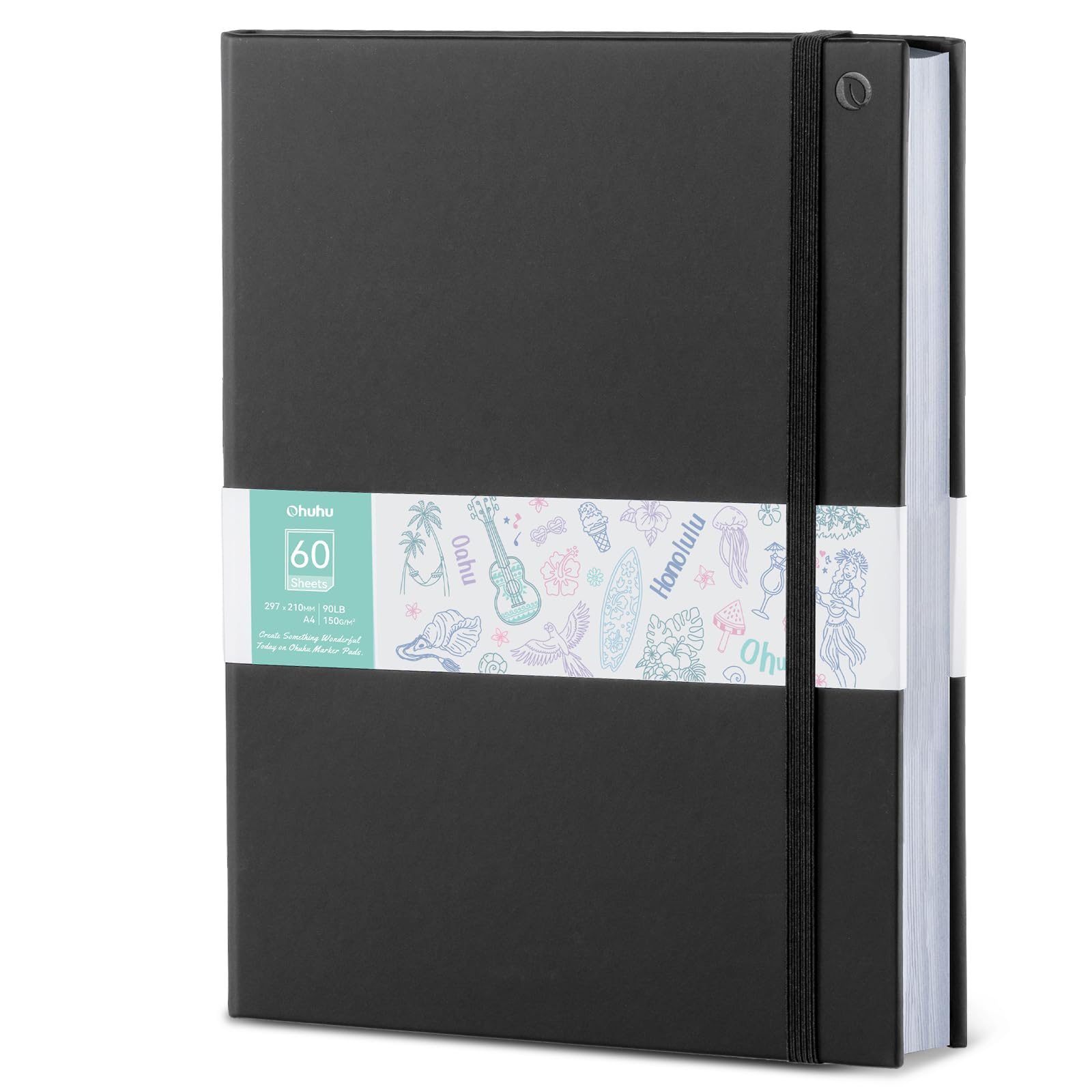 Ohuhu Marker Schetsboek - 156 Pagina's, 78 Vellen | 200GSM Zwaar Papier Zonder Doordrukken voor Alcohol Markers | Vierkant 21x21cm, Uitscheurbaar, Zuurvrij | PU Harde Kaft Kunstenaars Blok Ohuhu Marker Schetsboek - 156 Pagina's, 78 Vellen | 200GSM Zwaar Papier Zonder Doordrukken voor Alcohol Markers | Vierkant 21x21cm, Uitscheurbaar, Zuurvrij | PU Harde Kaft Kunstenaars Blok
