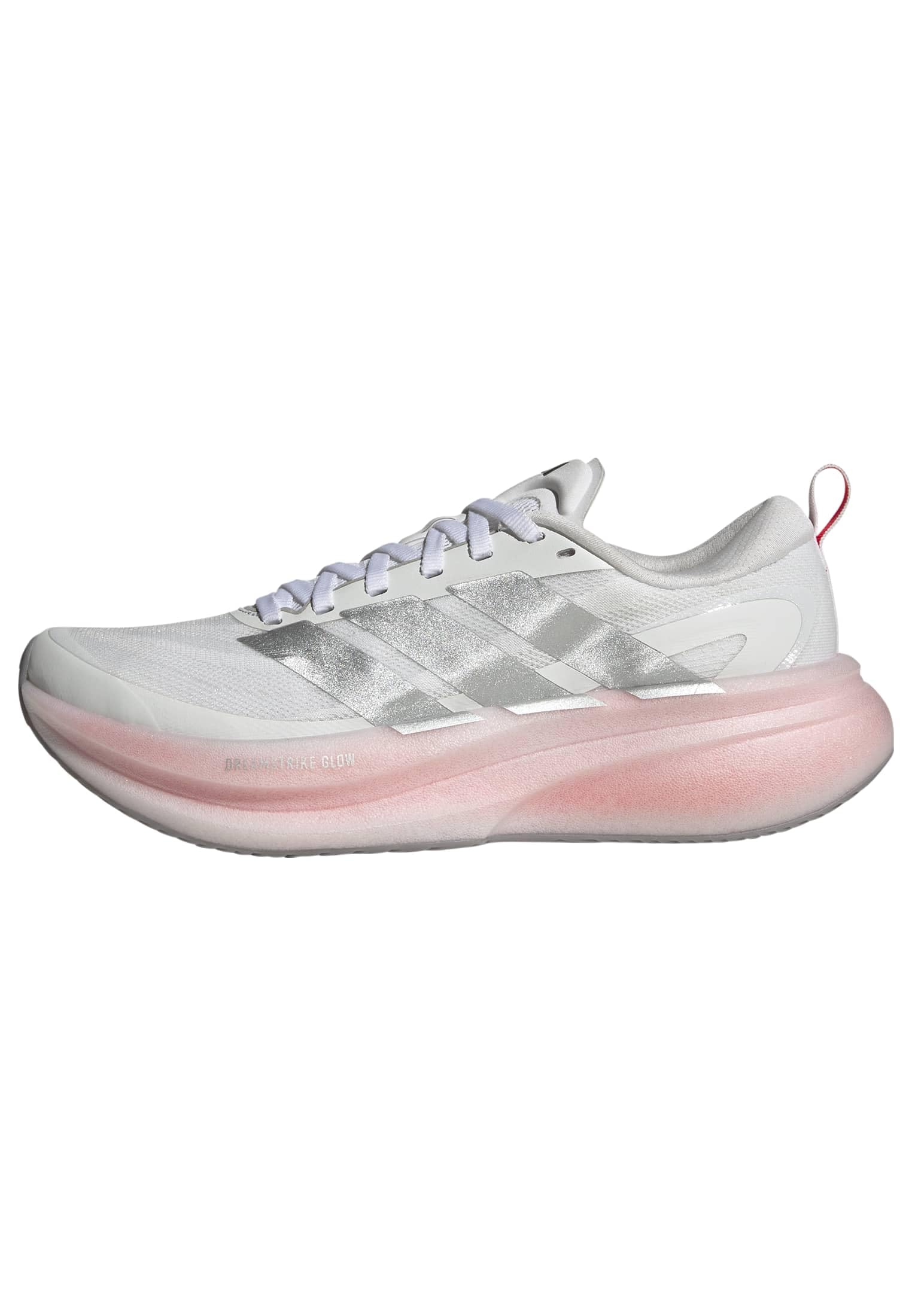 adidas Women's Supernova Glide Running Shoes, FTWR White/Silver met./Lucid red, 4.5 UK