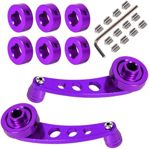 Amazon Co Jp Shengfu カーアクセサリー 2倍アルミの交換カーインテリアマニュアルドアの窓ワインダークランクライザーハンドルトヨタ車用キットユニバーサル Color Name Purple 車 バイク