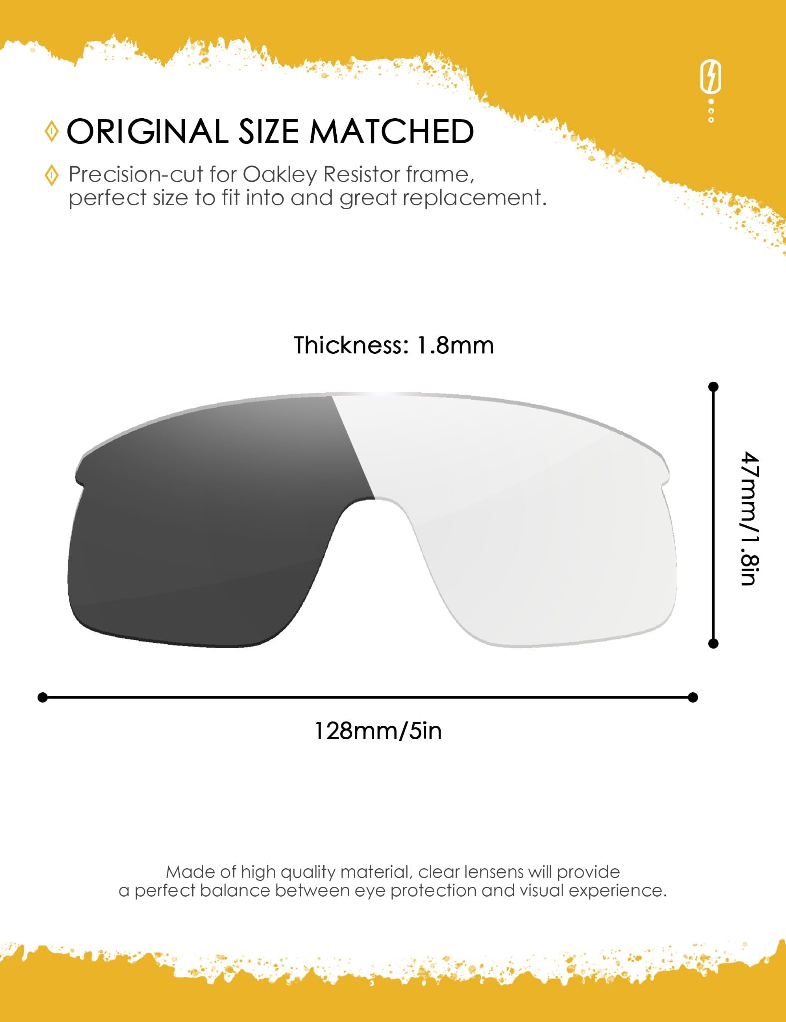Lentes de repuesto ANSI Z87.1 para gafas de sol Oakley Resistor OJ9010, protección UV y resistentes a los impactos