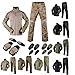 sunnyssport Tactical Camouflage Uniform G3 BDU Combat Airsoft Hunting Shooting Battle Dress Shirt Pants Set with Pads