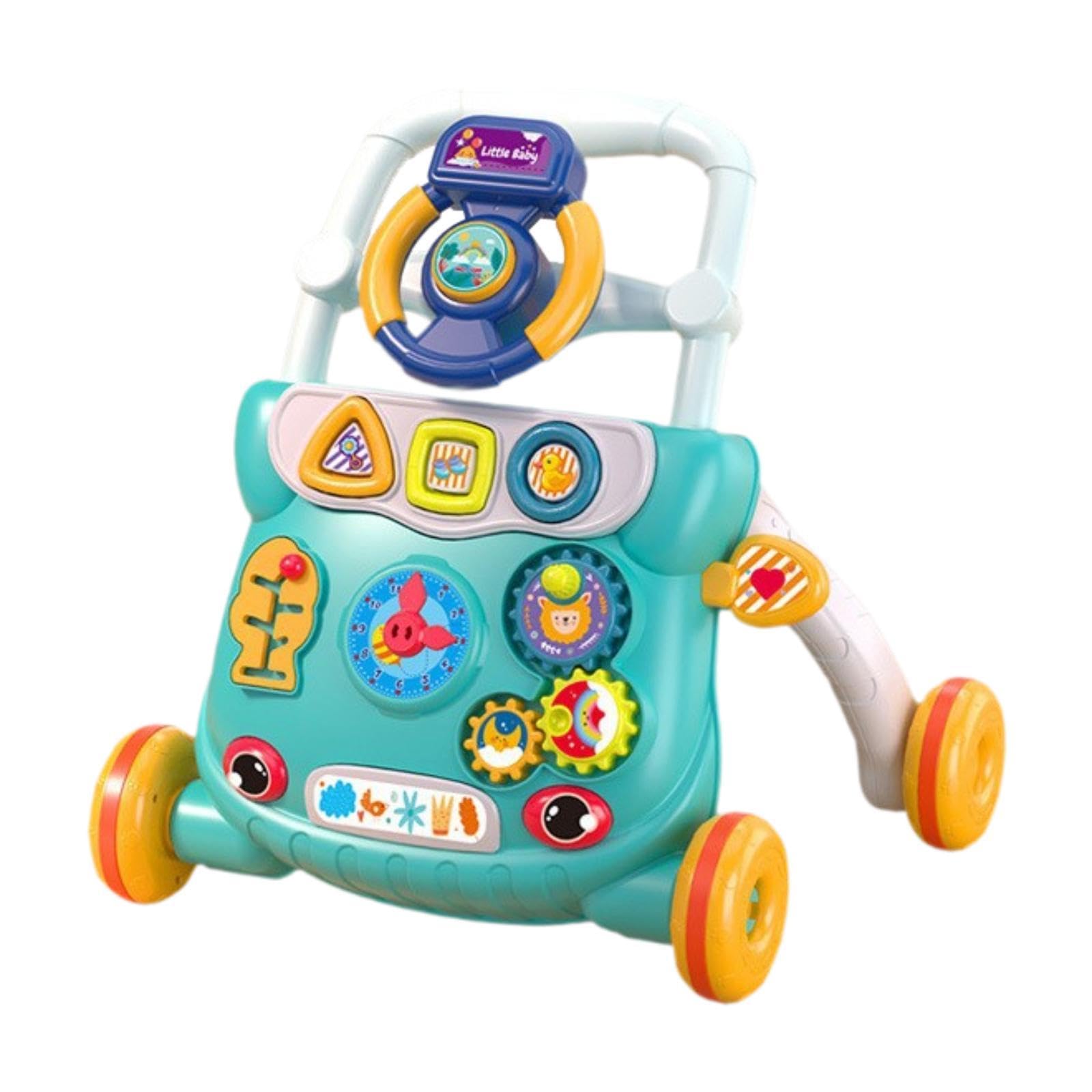 Push Walking Toy Kinder Lauflernhilfe Musik Lernspielzeug Frühkindlicher Lernwagen für Babys für Lernen Bewegung Spielzimmer, Grün