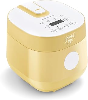 GreenLife - 4-Cup Digital Rice Cooker, PFAS & PFOA Free, Removable Dishwasher Safe Ceramic, Healthy Cooking Oat Beans & More, Auto Presets, Touch Screen,