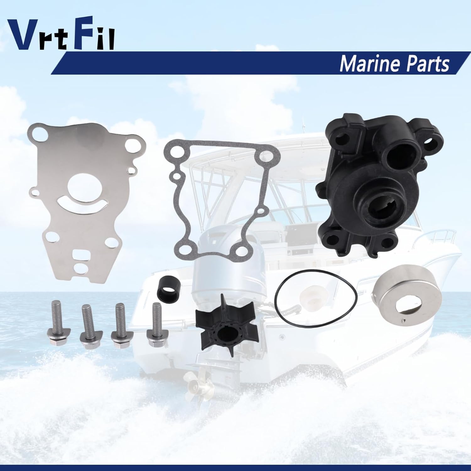 66T-W0078-00 66T-W0078-01 Water Pump Repair Kit Compatible with Yamaha Outboard 25HP 30HP 40HP