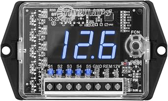 TARAMPS VTS5.1 Automotive Digital Voltmeter and Sequencer VTS 5.1 Blue LED Automotive Car Audio 5 Sequencer Outputs SPL Mode Voltage Protection, Digital Display, Car Audio Monitor, Black