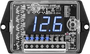 TARAMPS VTS5.1 Automotive Digital Voltmeter and Sequencer VTS 5.1 Blue LED Automotive Car Audio 5 Sequencer Outputs SPL Mode Voltage Protection, Digital Display, Car Audio Monitor, Black