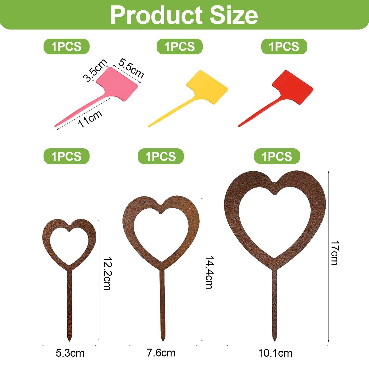 Box da Giardino A 3 A Forma di Cuore E 3 Segni, Decorazioni da Giardino, Ghiaia Vegetale, Decorazioni da Giardino.