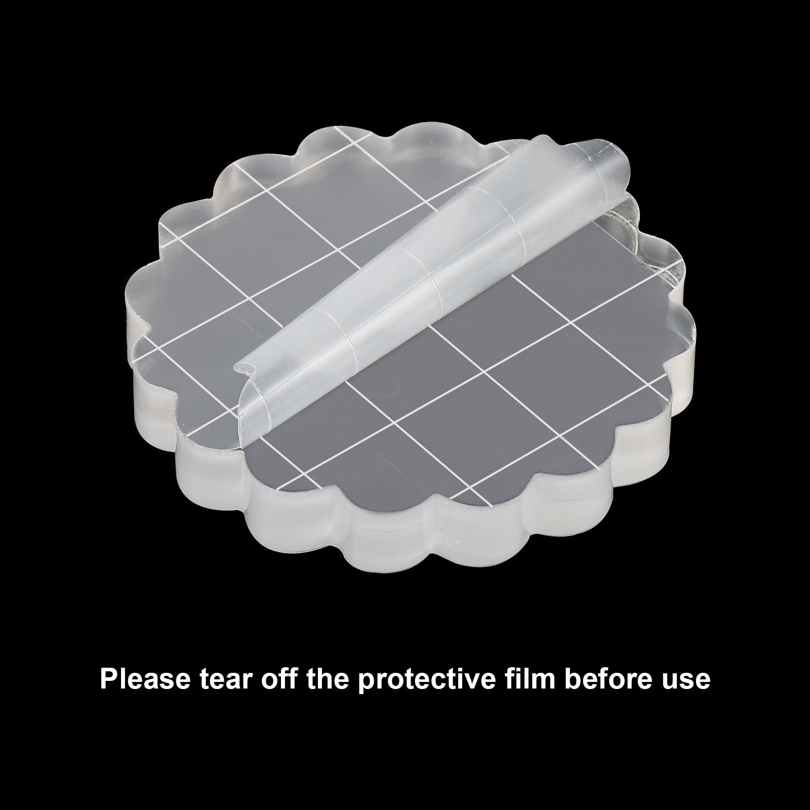 PATIKIL 4 Acrylic Stamp Blocks - Clear Stamping Blocks With Grid Lines For Crafting