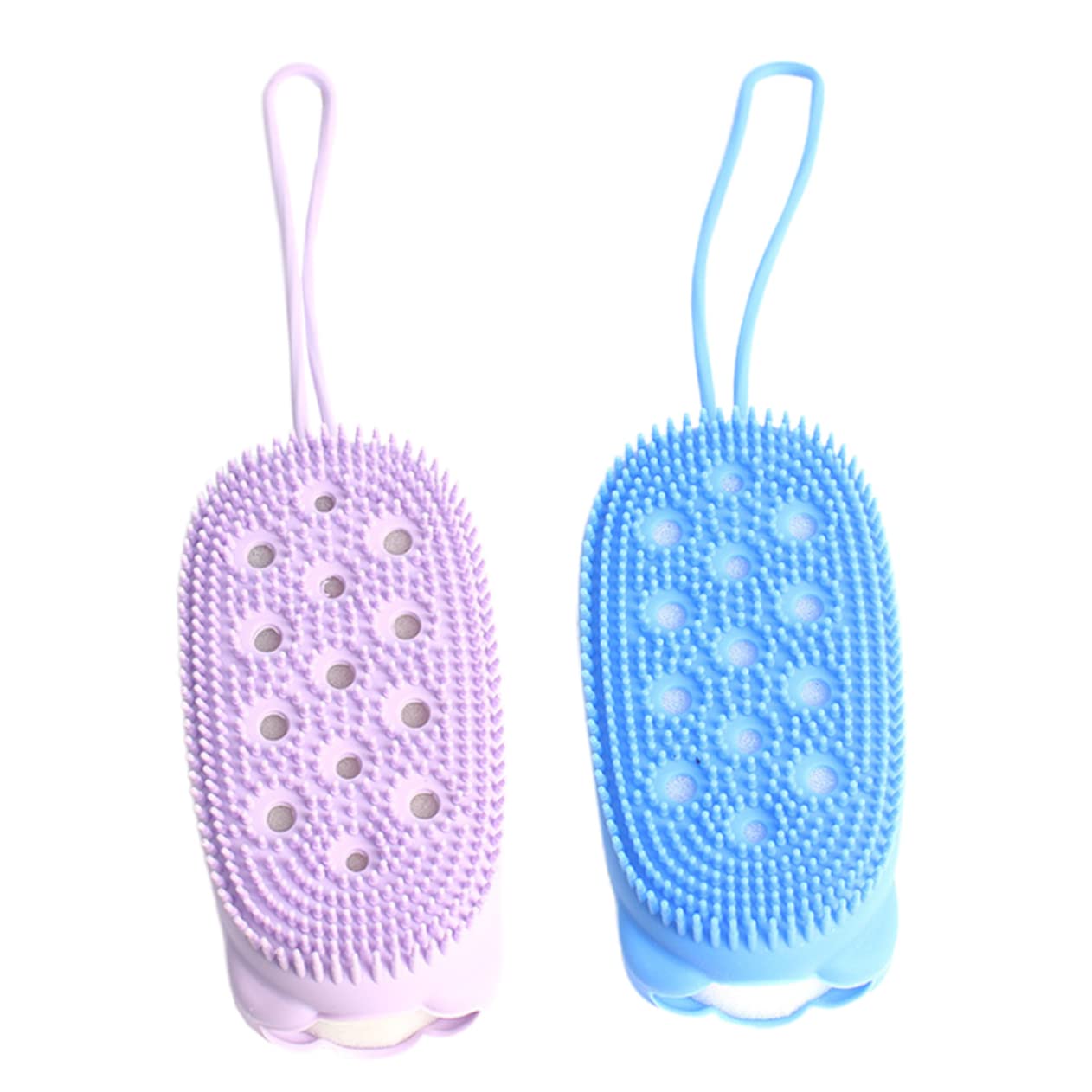 OSOLADY 2Pcs Shower Brush Exfoliating Bath Sponge for Men Random Colors Soft Durable and Bubble Generating Bath Tool for Gentle Skin Care