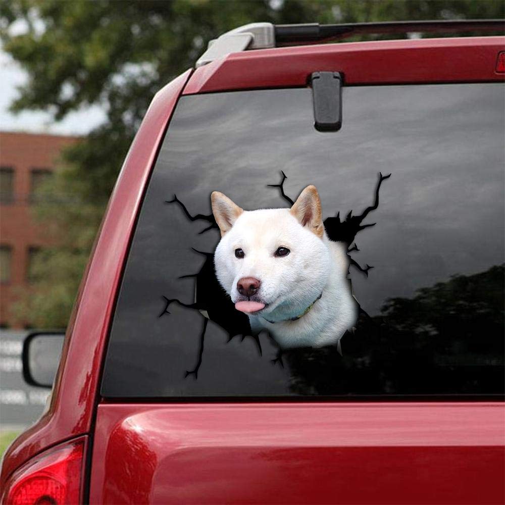 Shiba Inu Car Decals Pack Of 2 - Realistic Dog Window Stickers 12x12 Inch Waterproof
