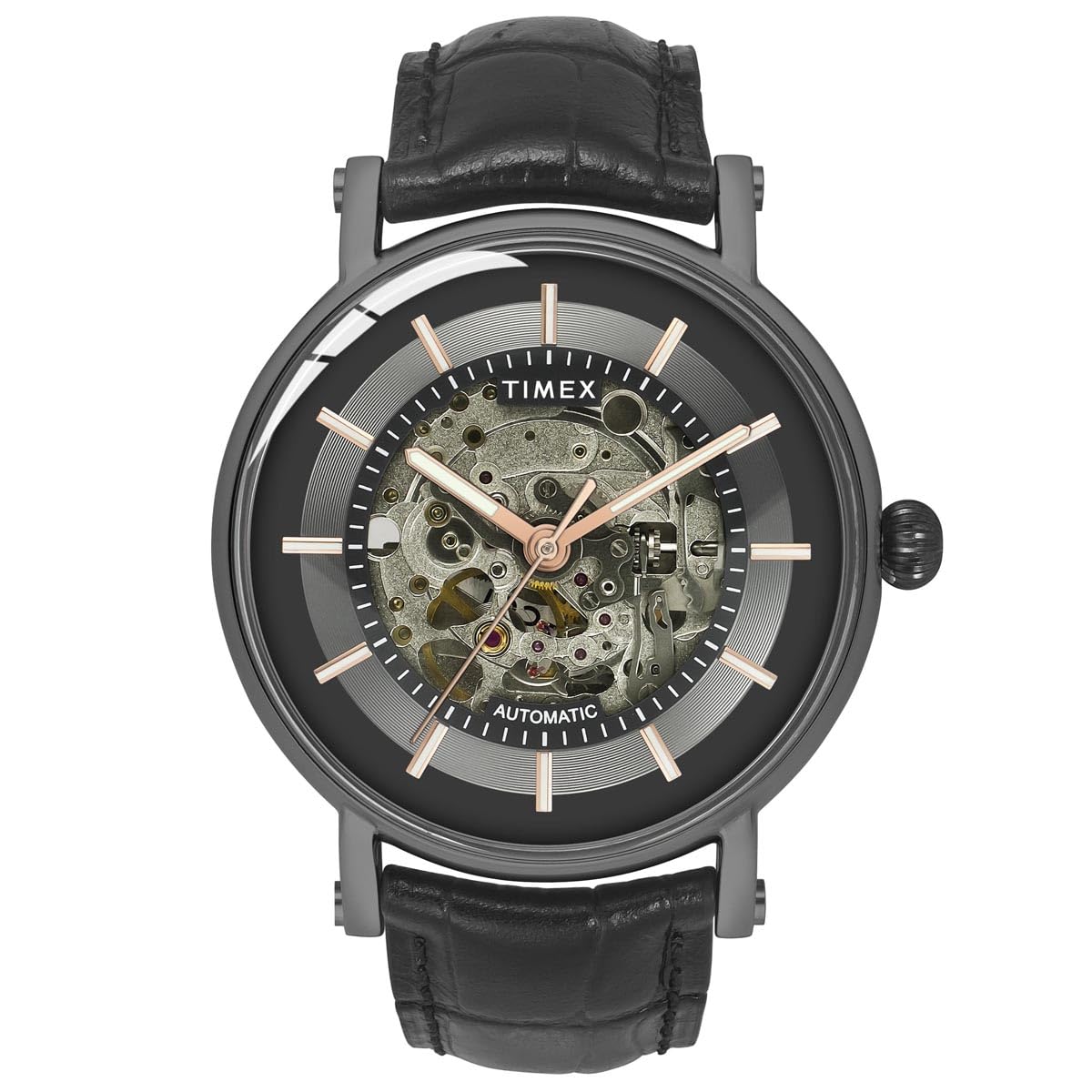 TIMEX Leather Men Black Round Automatic Dial Analog Watch- Tweg16720 (B0CQRQFB3D) Amazon Price History, Amazon Price Tracker