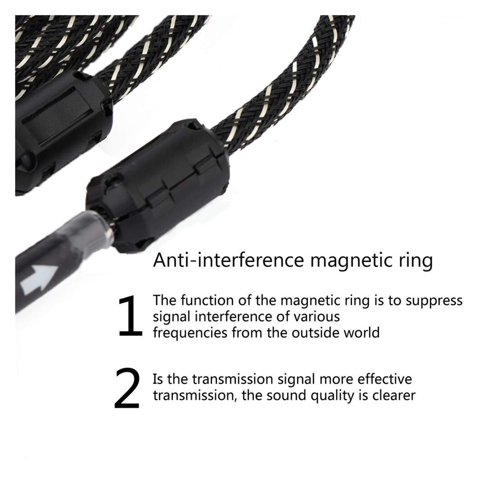 AISEER Câble Stéréo HIFI Câble Stéréo Câble D'interconnexion Audio Hi-FI Haut De Gamme Haute Performance(Svart,5m 16.40ft)