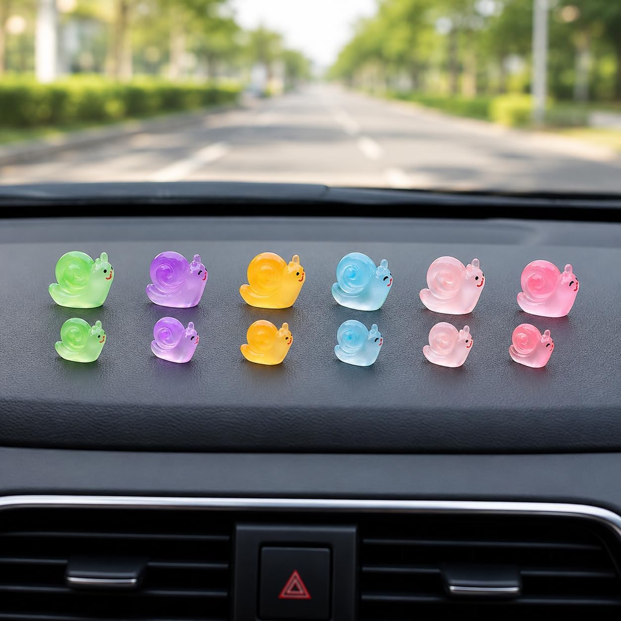 12 Pcs Colorful Snail Car Dashboard Decorations, Cute Car Accessories, Car Decor for Women, Dashboard Decor, Kawaii Car Ornament Gifts