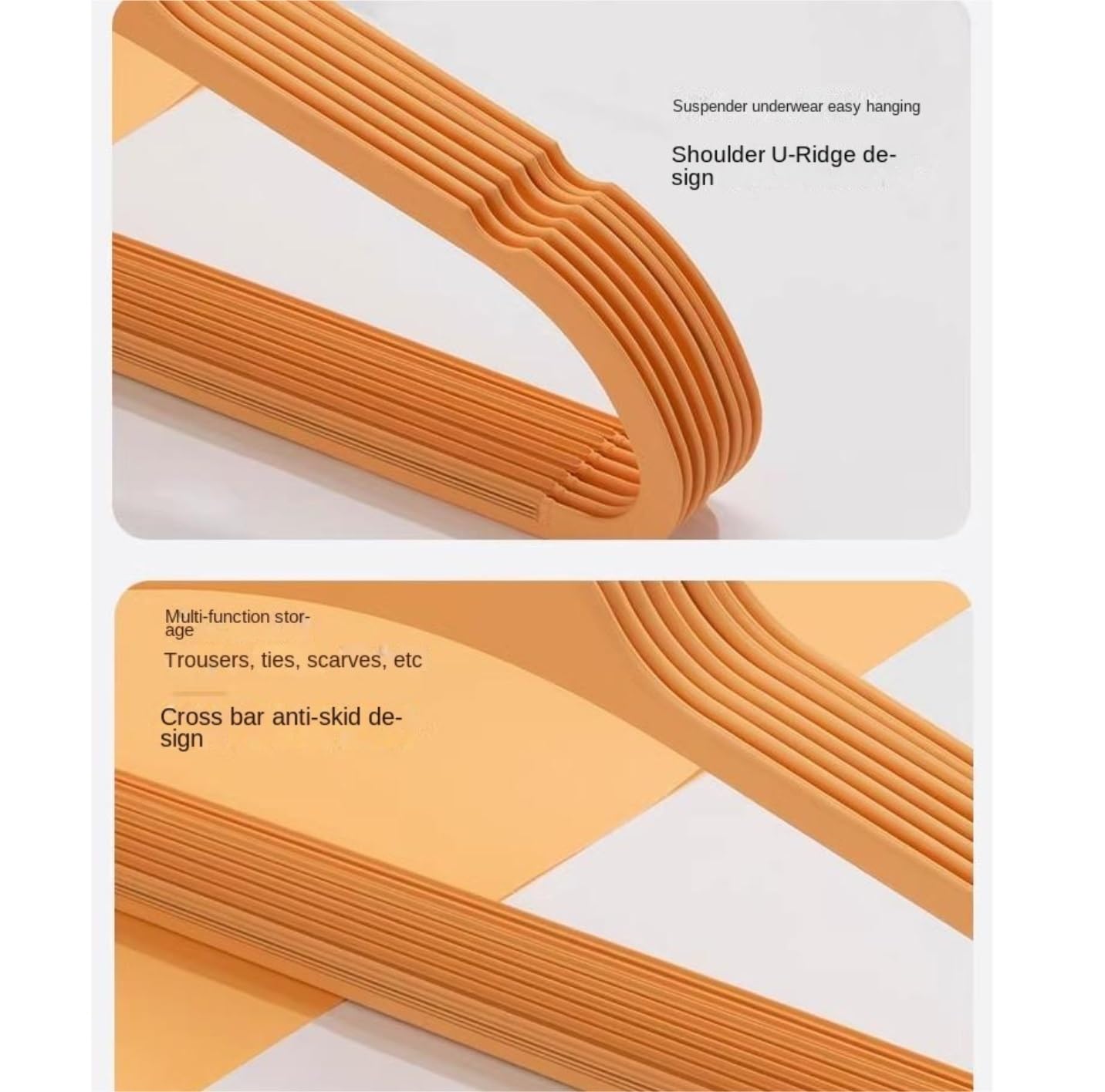Perchas Armario Vestidor Perchas Antideslizantes Que Ahorran Espacio For Abrigos, Camisas, Vestidos Y Pantalones Duraderas Ahorra Espacio(Oranje,10pcs)