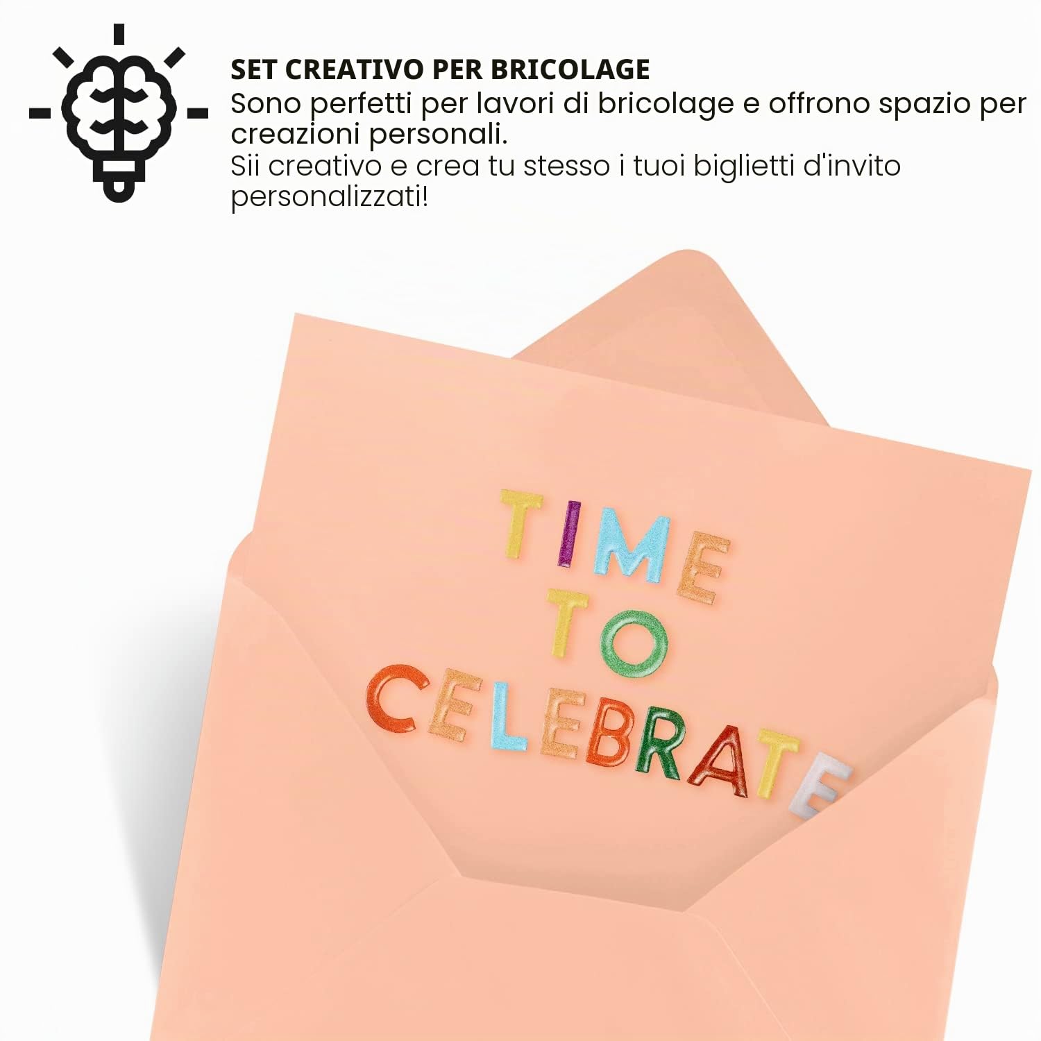 Rainbow Netuno 25 biglietti pieghevoli formato B6 12,5 x 17,5 cm carta colorata crema con buste set creativo